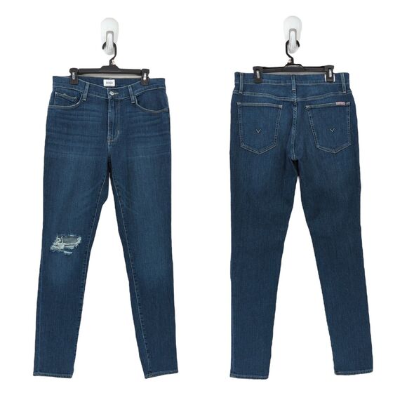 Hudson Men 32 Zane Jeans Orions Belt Blue Skinny Denim Distressed Destroyed NEW - Picture 1 of 8